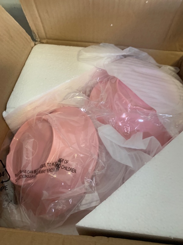 Photo 1 of ZAROCRUS 18 Piece Pink Dinnerware Set, Lightweight Kitchen Dining Plates and Bowls Set, Durable Melamine Dishes, Set of 6, Unbreakable RV Camping Dishes, Dishwasher Safe