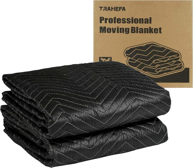 Photo 1 of (2 Pack) Moving Blanket 40x72 in, Furniture Blankets for Moving Quilted Packing Moving Blankets Heavy Duty Moving Pads (2pcs 40 * 72in)