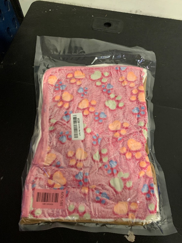 Photo 1 of 1 Pack 3 Blankets Fluffy Premium Fleece Soft Pet Blanket Flannel Throw for Cat Dog Puppy (Medium 30x20'', Paw-White/Pink/Brown)