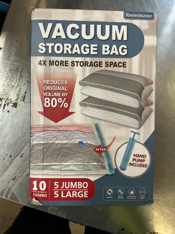 Photo 1 of 10 Pack Vacuum Storage Bags with Pump, 5 Jumbo and 5 Large Space Saver Vacuum Storage Bags, Vacuum Seal Bags for Clothing, Comfoters, Pillows, Blanket, Bedding