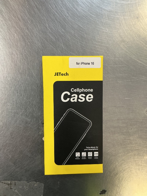 Photo 1 of JETech Case for iPhone 16 6.1-Inch, Non-Yellowing Shockproof Phone Bumper Cover, Anti-Scratch Clear Back (Black)