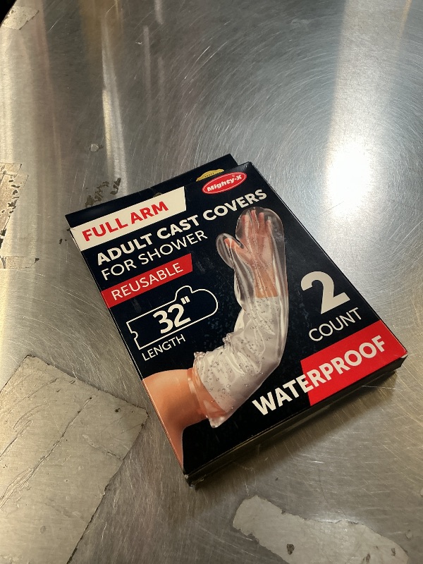 Photo 1 of 100% Waterproof Cast Covers for Shower Arm Adult - Tight Seal - 2pk Reusable Cast Protectors - Full Arm Bag Sleeves - Strong and Durable