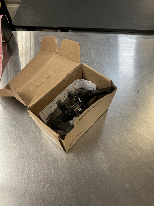 Photo 1 of Mega Handles Laura Privacy Door Knobs - 1 Pack Reversible Interior Matte Black Door Knob, Heavy Duty Bed and Bath Door Knobs with Privacy Lock, Fits All Standard Door Sizes - Matte Black