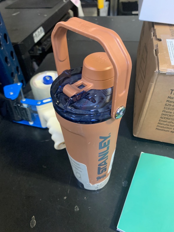 Photo 1 of STANLEY Vitalize Shaker Bottle 20 oz | Leakproof Insulated Stainless Steel Shaker Cup | Base Storage and Twist On Fast Flow Lid | Protein Shakes and Pre Workout Powder | BPA-Free | Toast