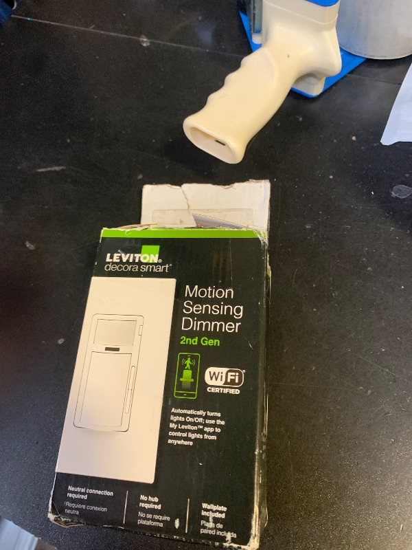 Photo 1 of Leviton Decora Smart Motion Sensing Dimmer Switch, Wi-Fi 2nd Gen, Neutral Wire Required, Works with My Leviton, Alexa, Google Assistant, Apple Home/Siri & Wired or Wire-Free 3-Way, D2MSD-1RW, White