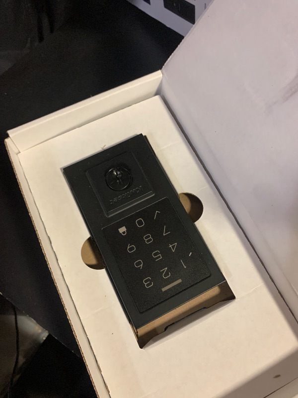 Photo 1 of Kwikset HomeConnect 918 Contemporary Z-Wave Long Range Enabled Touchscreen Lock Works with Ring Alarm, Samsung SmartThings Hub Required, Sold Separately in Matte Black