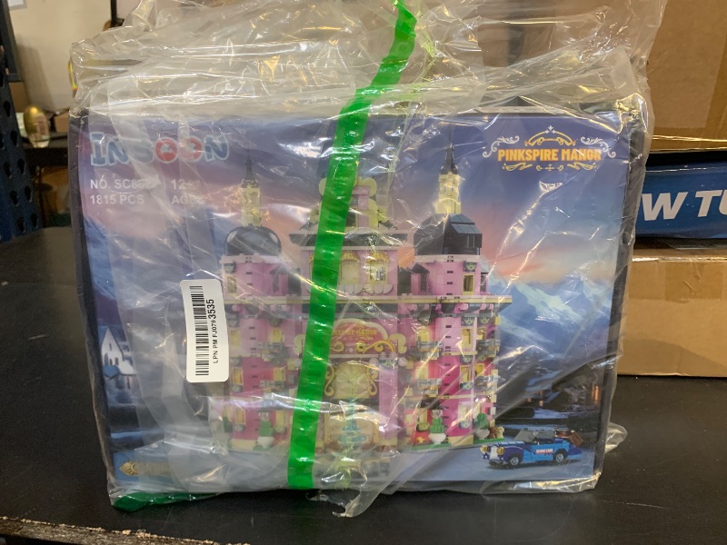 Photo 1 of **USED, OPENED** INSOON Pink Estate House Building Set with Lights, 3 Style Pinkspire Construction Model with Car Fountain, 1815 PCS Friends Villa Castle Building Block Kit Home Decor, Gift for Adults Boys Girls 8-12+