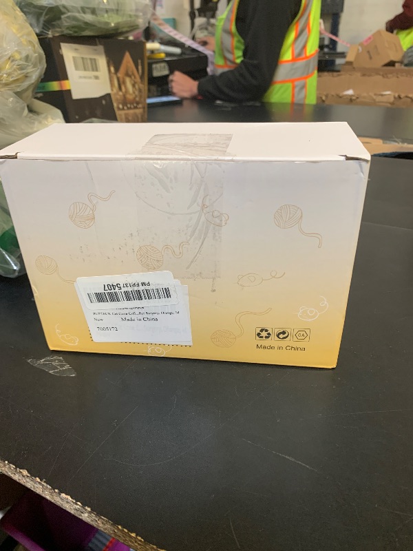 Photo 1 of PUPTECK Cat Cone Collar Soft, Adjustable Protective Recovery Flower Collar Alternative, Comfortable Elizabethan Cat Collar Lightweight Stop Licking Neck Cone for Cats After Surgery, Orange, M