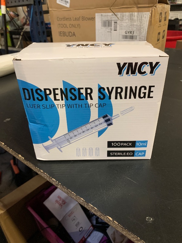 Photo 1 of 100 Pack 10ml Syringes with Cap, Luer Slip Tip, 10cc syringe Whole Pack Bulk Sterile Sealed, No Needle