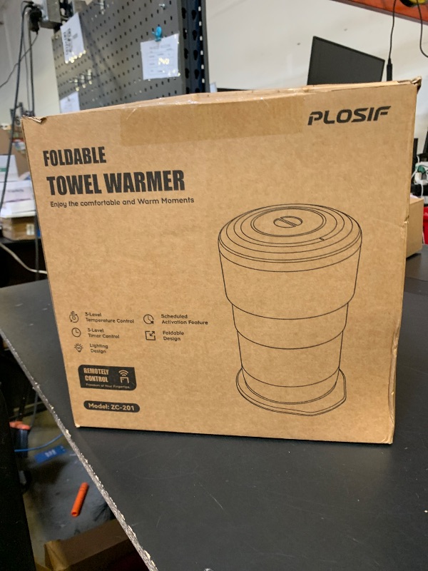 Photo 1 of PLOSIF Foldable Towel Warmer for Bathroom, 21L Large Capacity Hot Towel Warmer - Fits 2 Oversized Towels, Blankets, Bathrobes, Spa-Like Towel Heater with 4 Timers, Auto Shut Off and Ambient Lighting