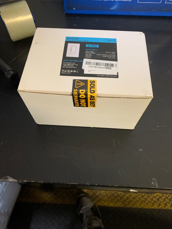 Photo 1 of BESTTEN 10 Pack 0-10V LED Dimmer Light Switch, Super Slim Low Voltage Dimmable Switch for Dimmable LED Lights, Single-Pole or 3-Way, Screwless Wallplate Included, White