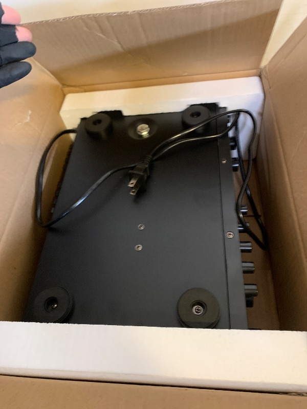 Photo 1 of Donner Bluetooth 5.0 Stereo Audio Amplifier Receiver, 4 Channel 440W Peak Power Home Theater Stereo Receiver with USB, SD, FM, 2 Mic in Echo, RCA, LED, Speaker Selector for Studio, Home - MAMP5