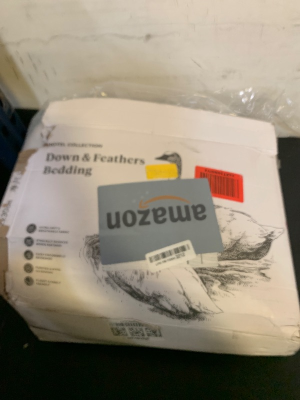 Photo 1 of APSMILE Hotel Quality Feathers Down Fiber Comforter King Size, Fluffy Duvet Insert for All Season, Luxury Feather Duvet with 8 Corner Tabs (White,106"×90")