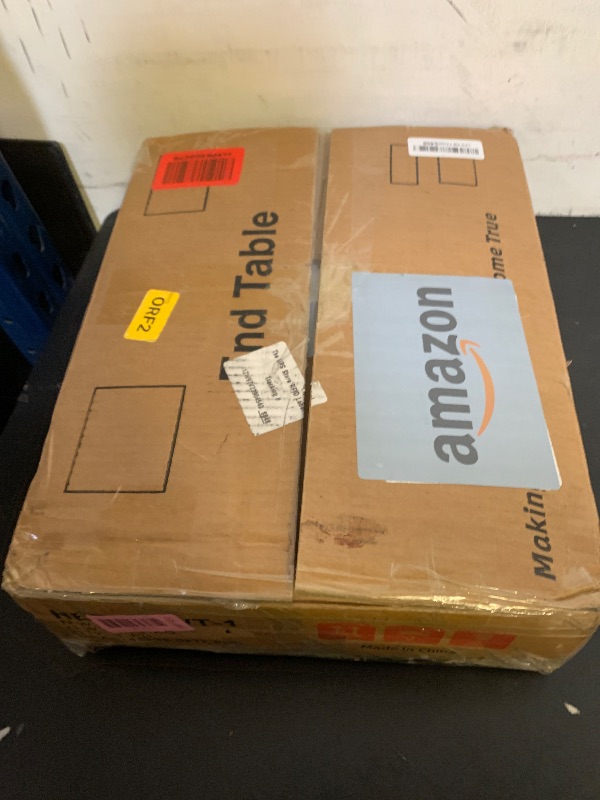 Photo 1 of **SELLING FOR PARTS**LOAKEKEL Nightstand with Charging Station, End Table with 2 Fabric Drawers, LED Night Stand for Bedroom, Small Bed Side Table with USB Ports and Outlets for Living Room, White, HETS02WT-1