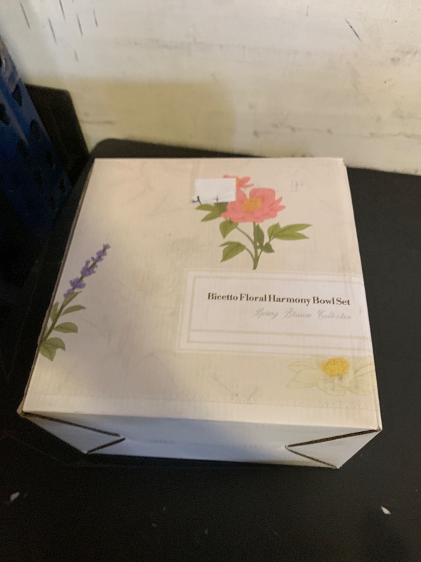 Photo 1 of BICETTO Spring Blossom Hand-Painted Ceramic Pasta Bowls Set of 4, 8.4" Floral Salad & Dinner Bowls 35oz – Aesthetic Pastel Bowls for Pasta, Brunch, Soup & Everyday – Microwave, Dishwasher & Oven Safe