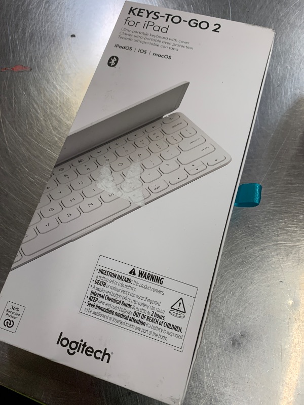 Photo 1 of Logitech Keys-to-GO 2 Portable Wireless iPad Keyboard with Built-in Cover, Slim and Compact Bluetooth Keyboard for iPad, iPhone, Mac, and Apple TV, Easily Switch with Devices - Pale Grey