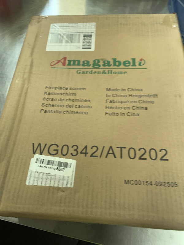 Photo 1 of Amagabeli 3 Panel Fireplace Screen with Doors 48" W x 28" H Foldable Wrought Iron Heavy Duty Metal Modern Decorative Fireplace Spark Guard Cover Handcrafted Solid Mesh Stand Alone Screen for Fire