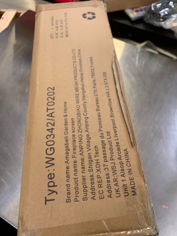 Photo 1 of Amagabeli 3 Panel Fireplace Screen with Doors 48" W x 28" H Foldable Wrought Iron Heavy Duty Metal Modern Decorative Fireplace Spark Guard Cover Handcrafted Solid Mesh Stand Alone Screen for Fire