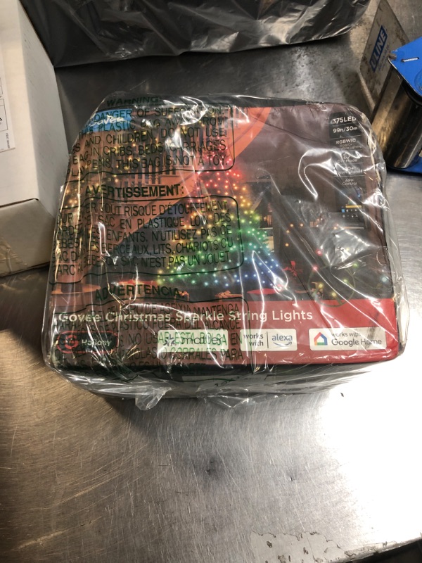 Photo 1 of Govee Christmas Sparkle String Lights 99ft, RGBWIC String Lights with 375 Bullet-Head LEDs, App-Controlled, 140+ Scene Modes, 3D Shape Mapping, Music Sync, Works with Alexa, Indoor Holiday Decorations