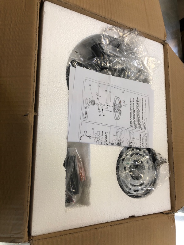 Photo 1 of Blhxian Semi Flush Mount Ceiling Light Fixture Chandelier 6-Light Kitchen Ceiling Lights 25'' Black Farmhouse Chandelier Style Flower Shape Light Fixture Bedroom for Foyer,Entryway,Living Room