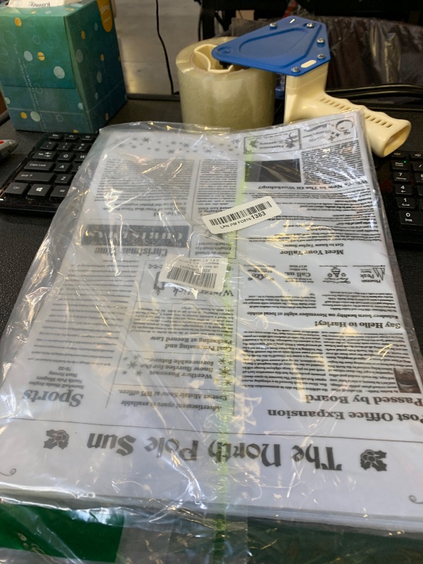 Photo 1 of 100 Sheet North Pole Newspaper Tissue Paper, Santa on Christmas Gift Wrapping Paper Sheet for Xmas Season DIY Crafts Santa's Favorite Newspaper Party Supplies, 13.8 x 19.7 Inch