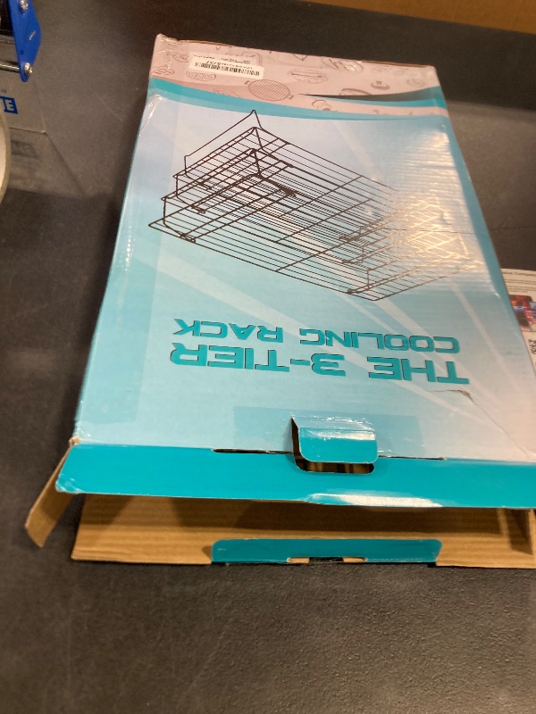 Photo 1 of 3 Tier Stackable Cooling Rack for Batch Cooling Cookie, Pizza, Cake-15.8”x 10”- Heavy Duty Cooling Racks for Cooking and Baking, Oven and Dishwasher Safe Baking Supplies-Silver