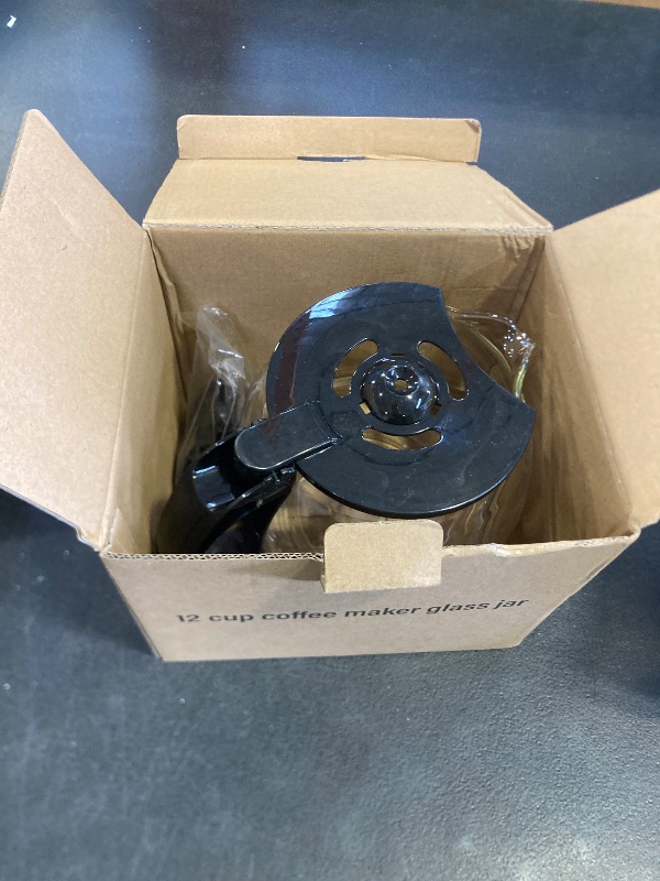 Photo 1 of 12 Cup Coffee Machine Glass Carafe Replacement for Mr. Coffee - With Heads Three Different Heights, Universal Carafe Coffee Maker Pot Accessory Easy Pour Spout and Comfortable Grip Handle,Black