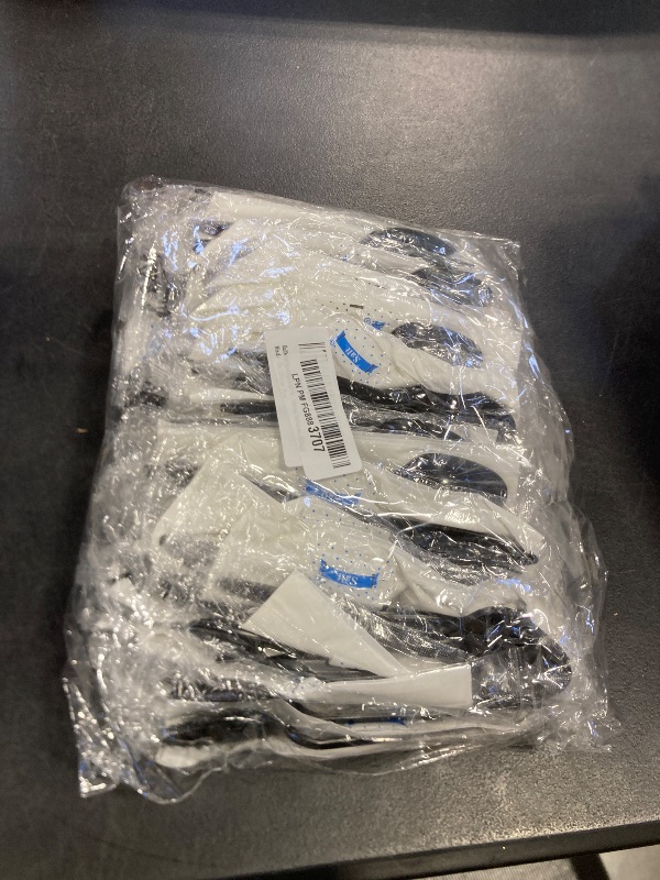 Photo 1 of 50Pack Plastic Cutlery Packets, Knife Fork Spoon Napkin Salt Pepper Sets, Individually Wrapped Black Plastic Cutlery Packets for Delivery, Cafeterias, Restaurants