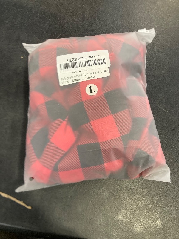 Photo 1 of Red Plaid Dog Hoodie Sweater for Large Dogs Pet Clothes with Hat and Pocket?L?