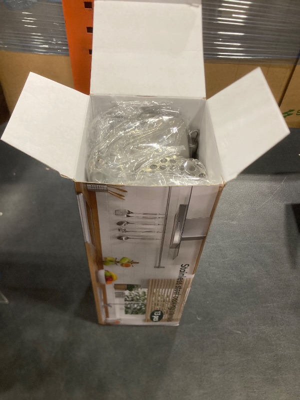 Photo 1 of 13 Pcs Stainless Steel Cooking Utensils Set, Heat Resistant Metal Kitchen Tools Include Utensil Holder, Solid & Slotted Spatula, Spoon, Ladle, Pasta Server,Potato Maseher, Egg Whisk, Meat Fork, Silver