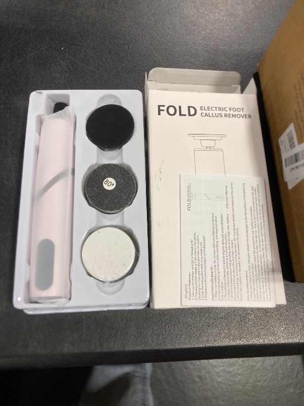 Photo 1 of 5-in-1 Professional Electric Callus Remover for Feet(Portable & Foldable), Removes 99.92% of Calluses in 3 Mins, Eectric Foot Callus Remover Pedicure Kits with 10 & 40 Grit Pads for Smooth Feet, Pink