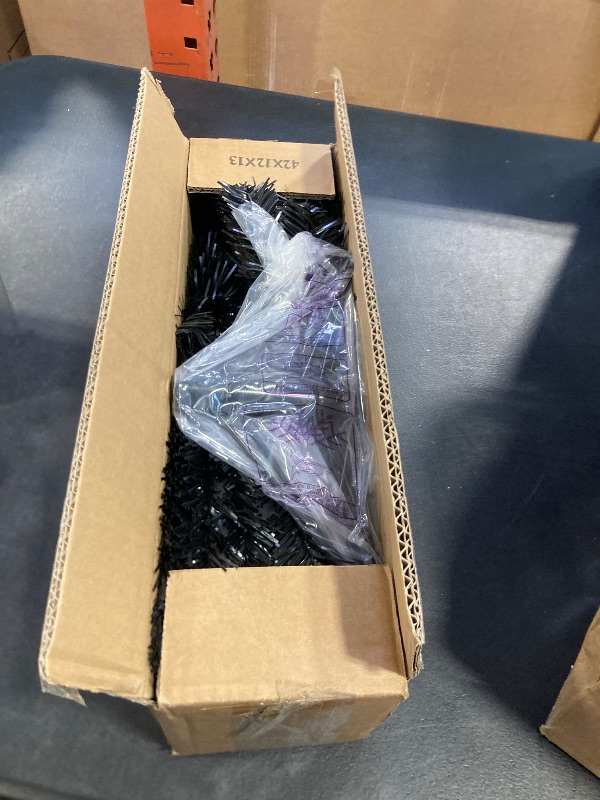 Photo 1 of 3ft Black Artificial Christmas Tree,Tabletop Christmas Pine Tree with PVC Stand Base for Christmas Halloween Home Office Holiday Decoration