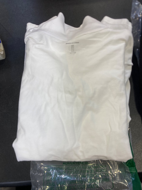 Photo 1 of Amazon Essentials Women's Short-Sleeve Polo Shirt (Available in Plus Size), White, Medium