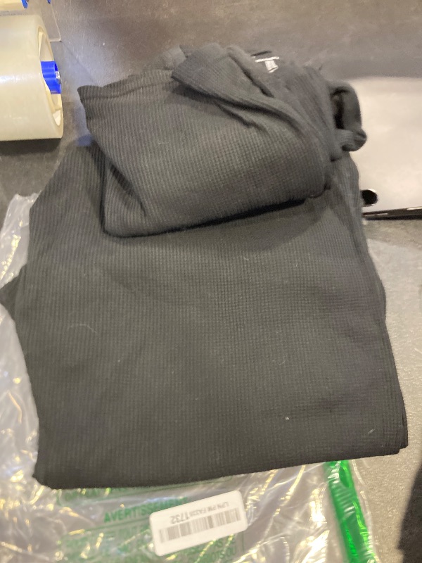 Photo 1 of Amazon Essentials Women's Waffle Snug Fit Pajama Set, 2 Piece Long Sleeve, Black, 2X-Large