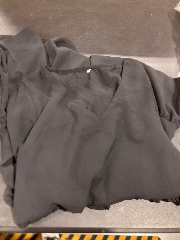 Photo 1 of Amoretu Women's Deep V Neck Loose Shift Mini Tunic Dresses, Summer, Fall, 2025 (Black, S)