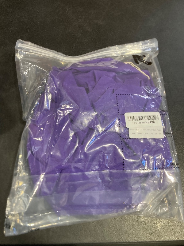 Photo 1 of Alimens & Gentle Men's Dress Shirt Purple Stretch Stain Shield Long Sleeve Solid Business Wedding Button Down Shirts,Purple,XX-Large