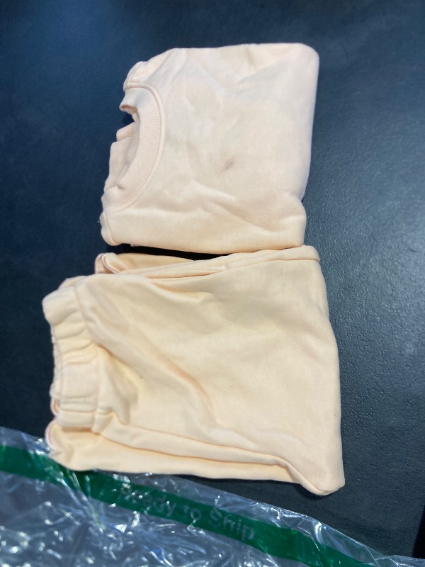Photo 1 of Amazon Essentials x Sofia Grainge Toddler Girls' French Terry Pant and Top Set, Pale Peach, 2T