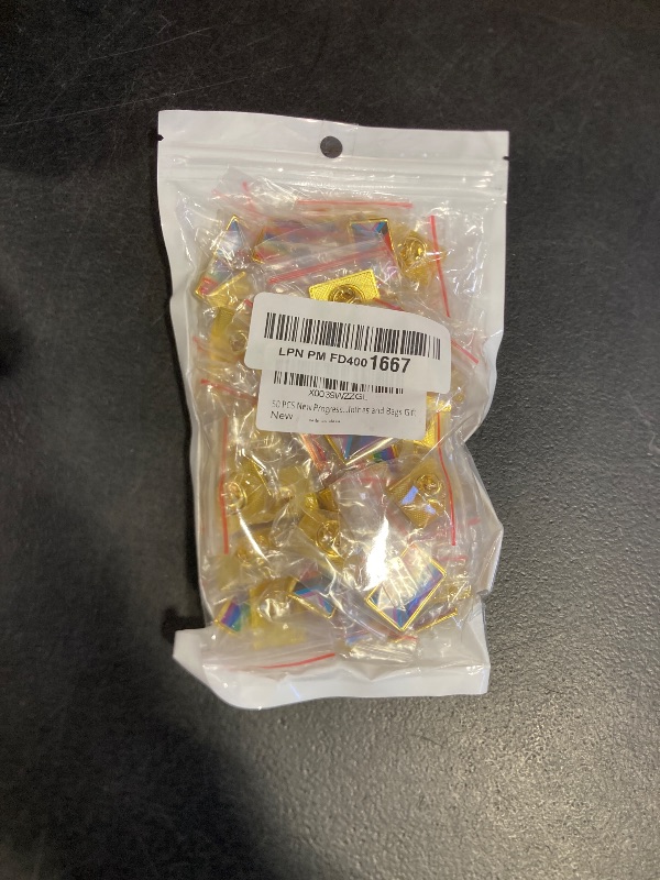 Photo 1 of 50 PCS New Progress Pride Pin Rainbow Gay Flag LGBT Enamel Lapel Pins Bulk Decoration for Clothes and Bags Gift