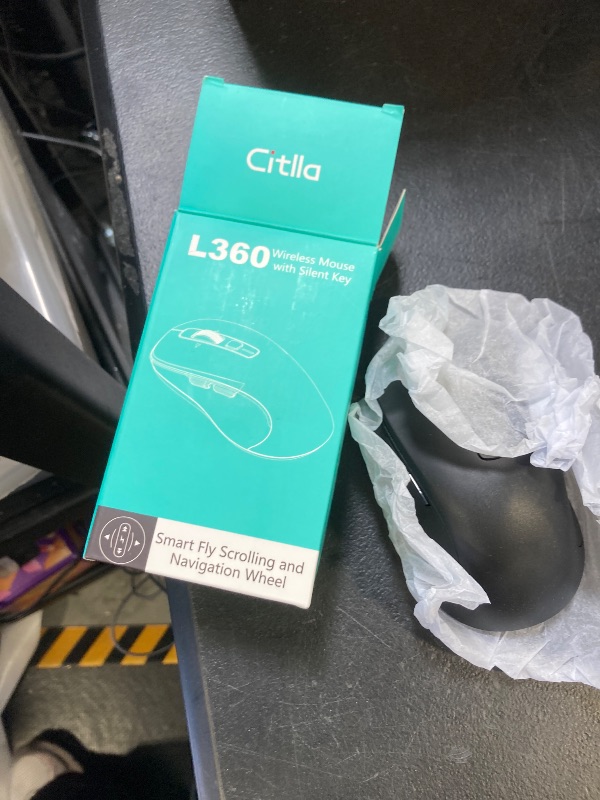 Photo 1 of CITLLA Wireless Bluetooth Mouse (USB + BT1 + BT2), Full Size, 4-Way Scrolling, Multi-Device Silent Mouse for Computer, Laptop, iPad, MacBook (Black)