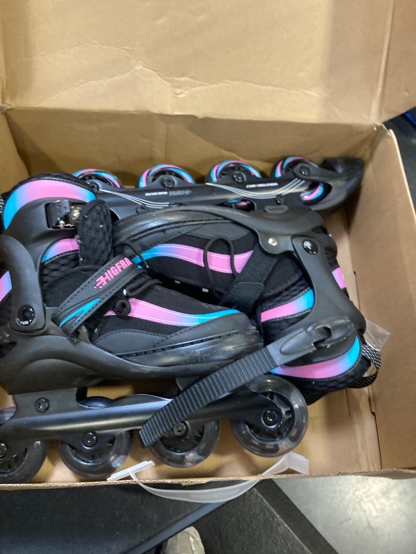 Photo 1 of Adjustable Inline Skates for Kids and Adults – Color Gradient Roller Skates with Full Light-Up Wheels for Girls, Boys (Ages 5-8, 8-12), Youth, Men, and Women – Indoor & Outdoor Use