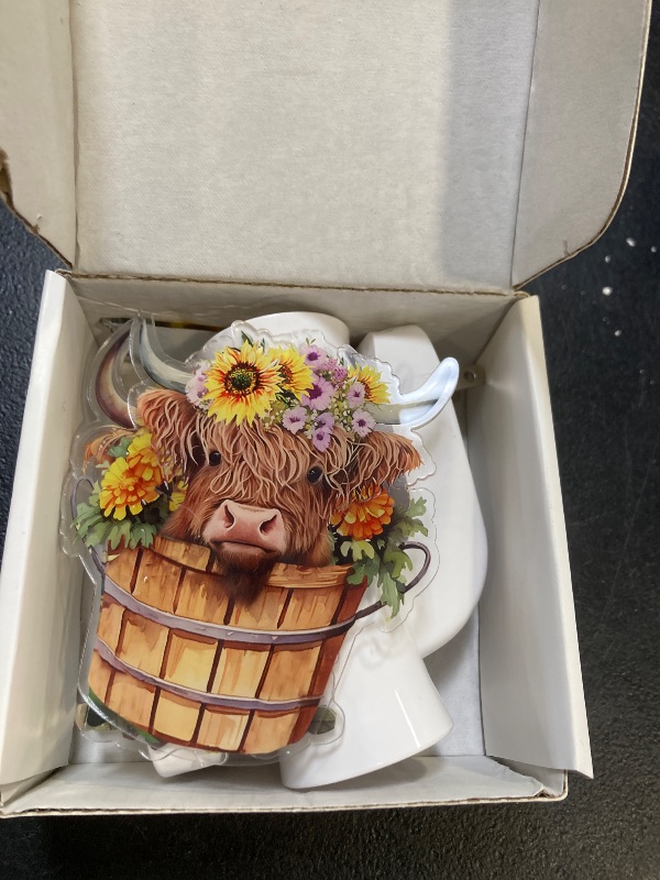 Photo 1 of 2 Pack Sunflower Highland Cow Wall Fragrance Plug in with Night Light, Compatible with Bath and Body Works Cattle WallFlower Plug-in Diffuser with Magnetic Plug Design for Home Office