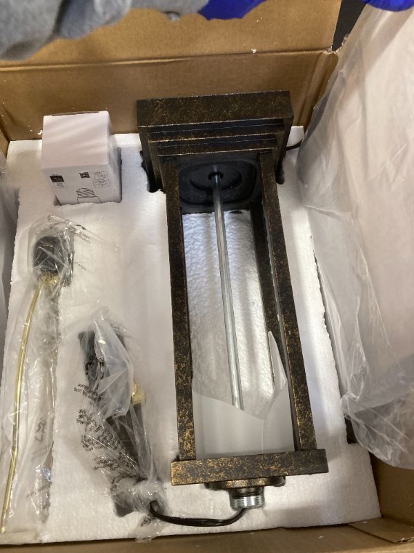 Photo 1 of luxeflow 27in Tall Farmhouse Table Lamp with USB C+A & Outlet,Bronze Industrial End Table Lamp for Living Room,Vintage Rustic Bedside Lamp with Night Light for Bedroom Nightstand,Single Bronze