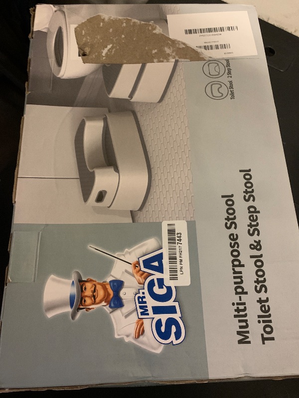 View 2 of *MISSING PARTS* MR.SIGA Toilet Stool Squat Adult, Bathroom Stool Heavy Duty, Anti Slip Toilet Step for Bathroom, Toddler Step Stool for Kids, Off-White & Dark Gray *MISSING STOOL PART*