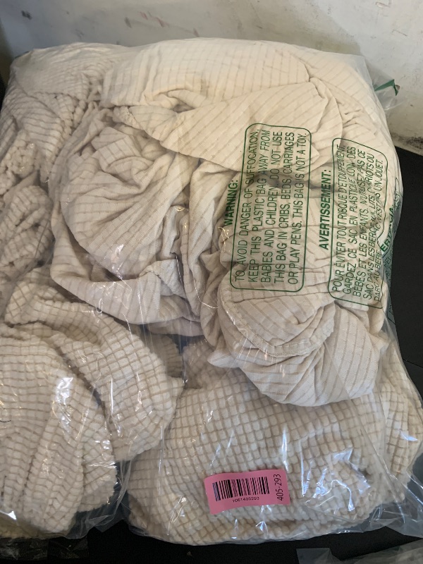 Photo 1 of H.VERSAILTEX 4 Piece Stretch Sofa Covers for 3 Cushion Couch Covers for Living Room Furniture Slipcovers (Base Cover Plus 3 Seat Cushion Covers) Thicker Jacquard Fabric (Large Sofa, Natural)