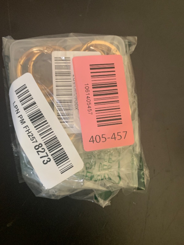 Photo 1 of 10 Pcs Metal Spring Round Carabiner Inner Diameter 1 Inch O Rings Clip Spring Ring for Keychains, Purse, Bag, Handbag (Gold)