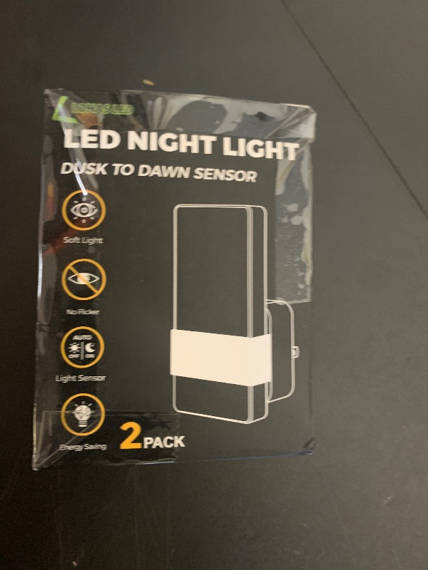 Photo 1 of L LOHAS LED Night Lights Plug Into Wall, 2 Pack Plug in Night Light LED with Dusk to Dawn Sensor, 0-100LM Dimmable Nightlight, Wall Sconce-Style Design Nightlights for Bathroom, Hallway,Stairway,Gift