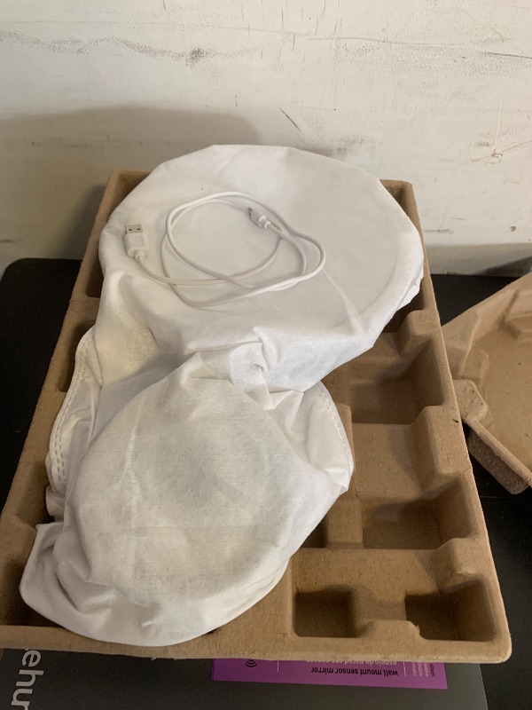 Photo 1 of simplehuman, Brushed 8" Round Wall Mount Sensor Makeup Mirror, 5x Magnification, Hard-Wired (100-240v), Stainless Steel, 8"