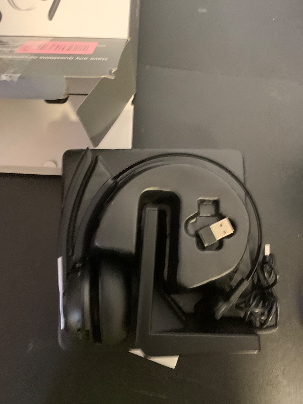 Photo 1 of Bluetooth Headset, Wireless Headset with Microphone for PC, V5.2 Computer Headset with Noise Cancelling Mic, USB Dongle, Charging Base & Mute Button for Work, Cell Phones, Computer (Black)