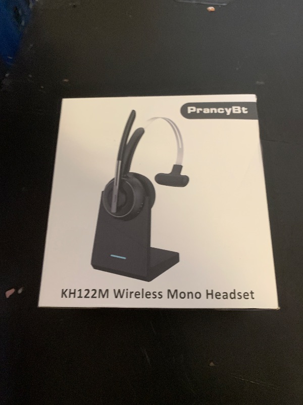 Photo 1 of Bluetooth Headset, Wireless Headset with Microphone for PC, V5.2 Computer Headset with Noise Cancelling Mic, USB Dongle, Charging Base & Mute Button for Work, Cell Phones, Computer (Black)