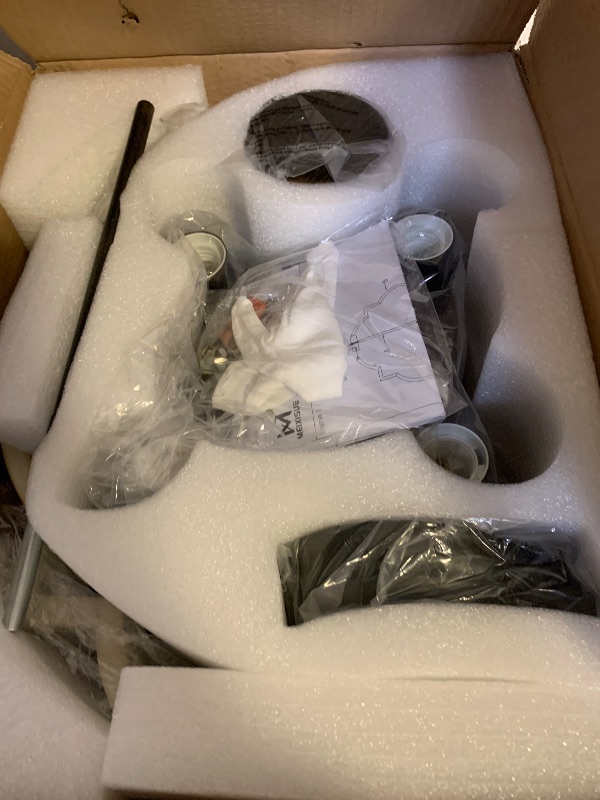 Photo 1 of MEIXISUE Rustic Farmhouse Chandelier,ORB+Oak Finish,4-Light Vintage Antique Chandeliers Pendant Light Fixtures for Kitchen Dining Room Living Room Entryway Foyer UL Listed